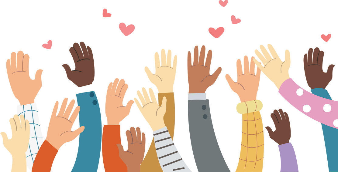 Raised hands volunteering